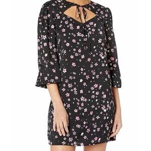 Cupcakes and Cashmere - Black Odele Printed Crepon A-line Dress